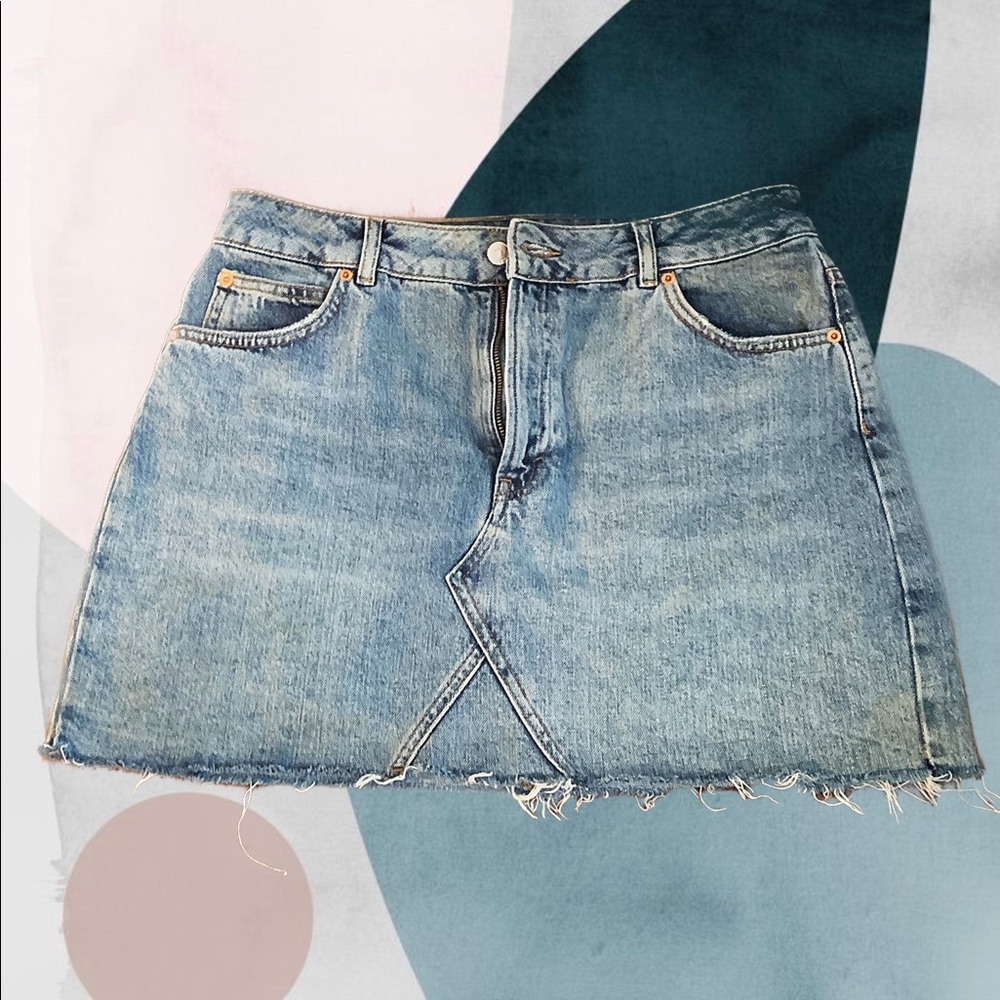 Topshop Moto Denim Blue Jean Skirt
